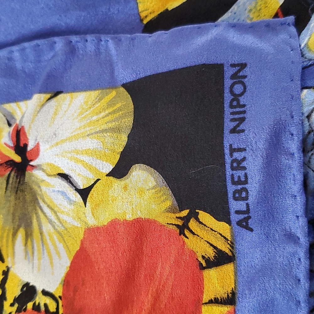 Vintage Albert Nipon Silk Floral Square Scarf - image 5